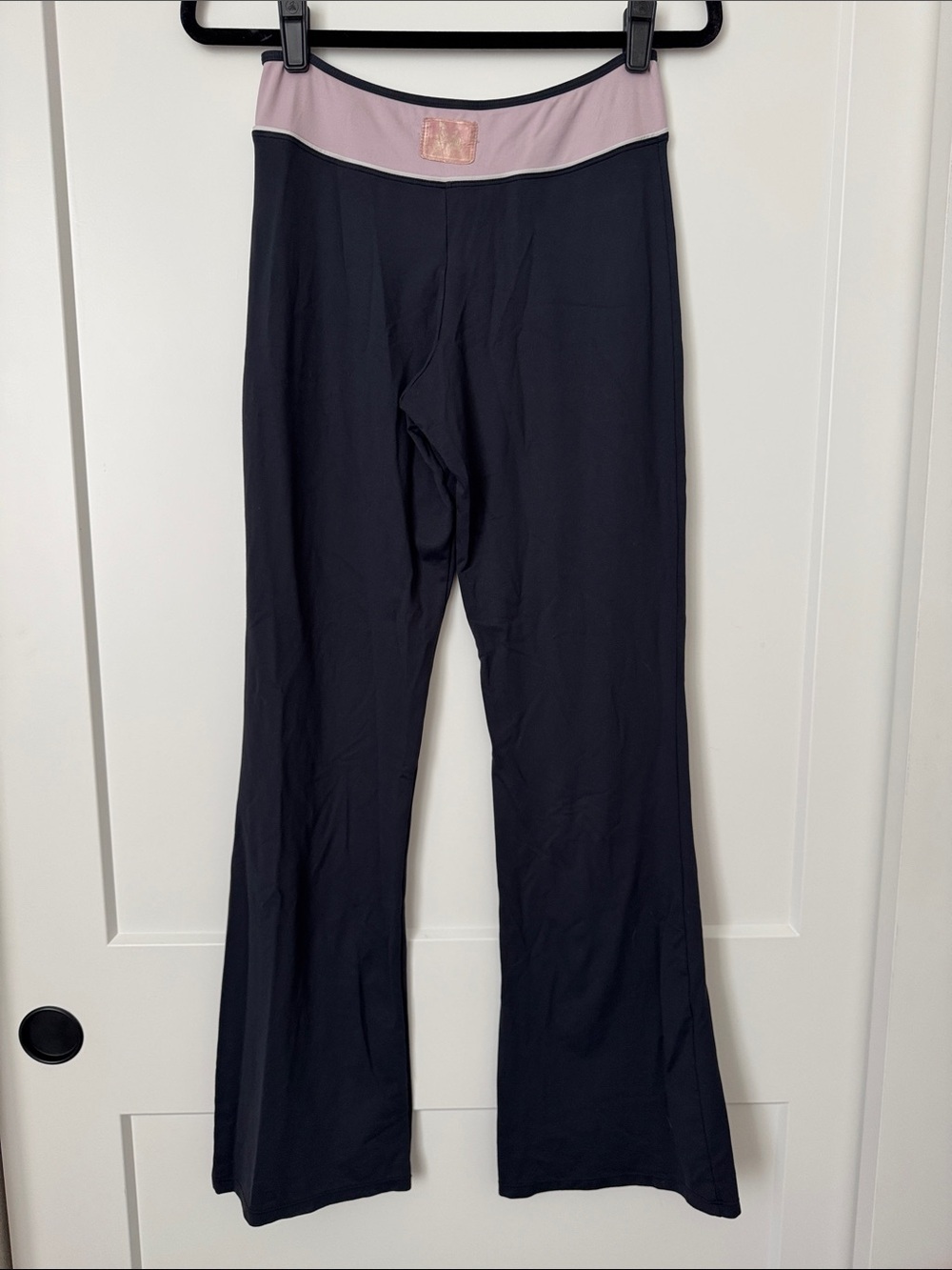Y2K Low Rise Navy and Pink Flare Yoga Pants - Picture 3 of 13